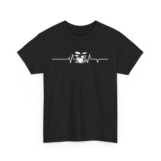 Minimalist Drum Set Heartbeat Art For Drummers T-Shirt - Urban Vibes for Everyday Comfort